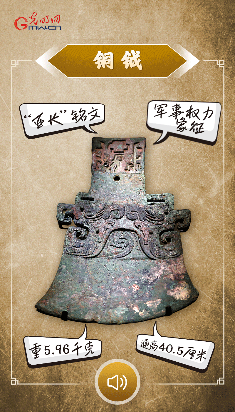 “文物會說話”有聲海報｜鉞是軍事權(quán)力的象征，他卻擁有6把“署名鉞”……