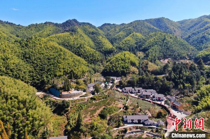 航拍江西井岡山市神山村,青山環繞,風景秀美。 劉力鑫 攝