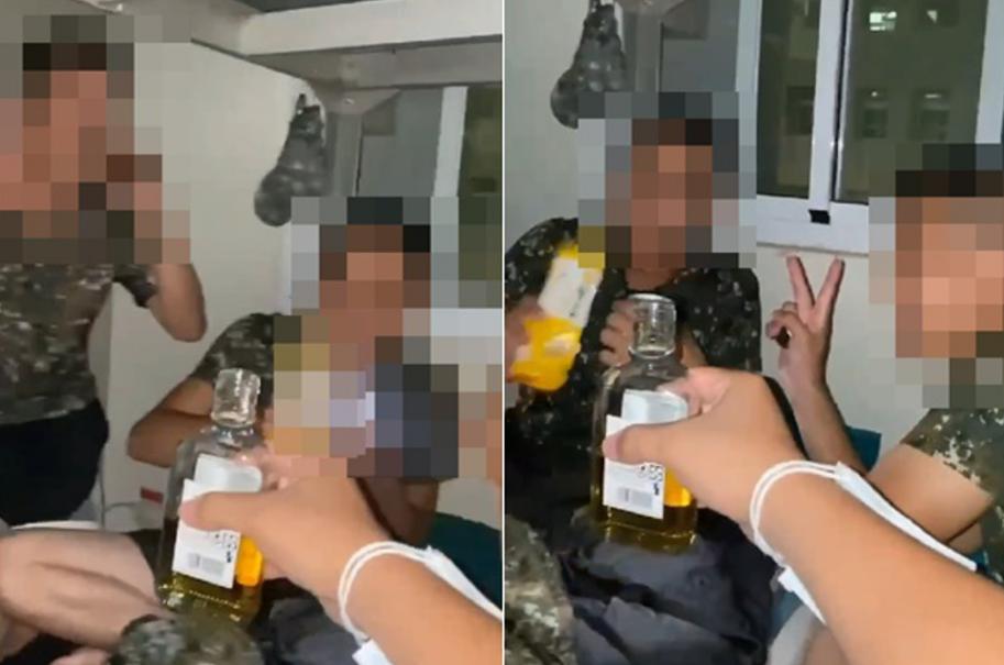 臺軍在宿舍開“飲酒趴”。圖片來源：臺灣“中時新聞網”。