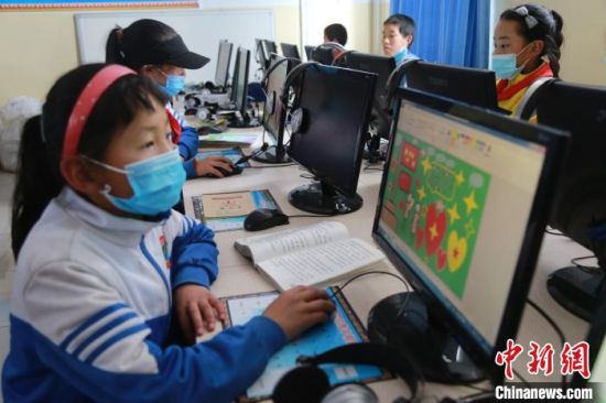 圖為鄉村學校少年宮的孩子們正在上電腦課?！〔抛尡尽z