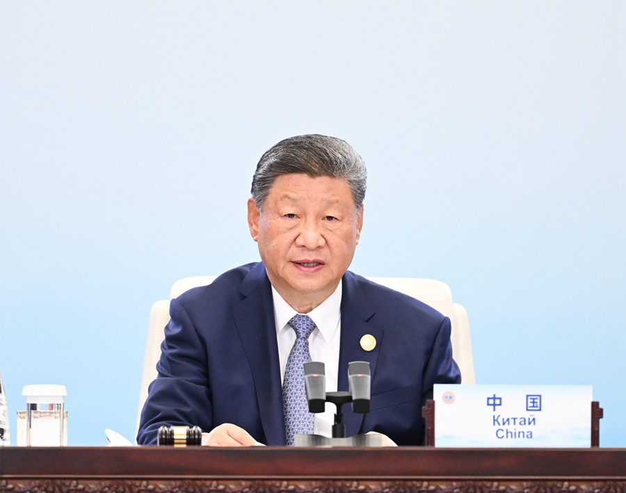9月1日上午，上海合作組織成員國元首理事會(huì)第二十五次會(huì)議在天津梅江會(huì)展中心舉行。中國國家主席習(xí)近平主持會(huì)議并發(fā)表題為《牢記初心使命　開創(chuàng)美好未來》的重要講話。