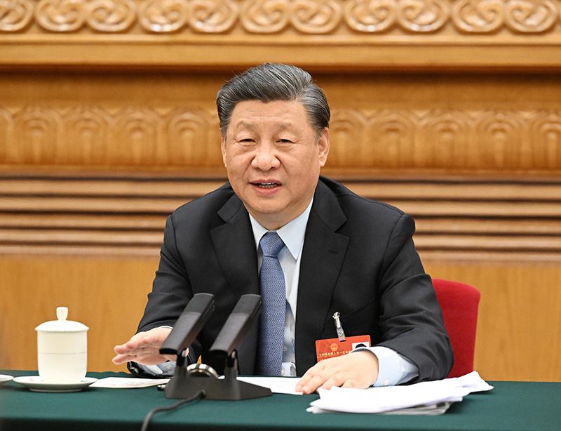 2023年3月5日，習(xí)近平總書記參加他所在的十四屆全國人大一次會議江蘇代表團(tuán)審議。