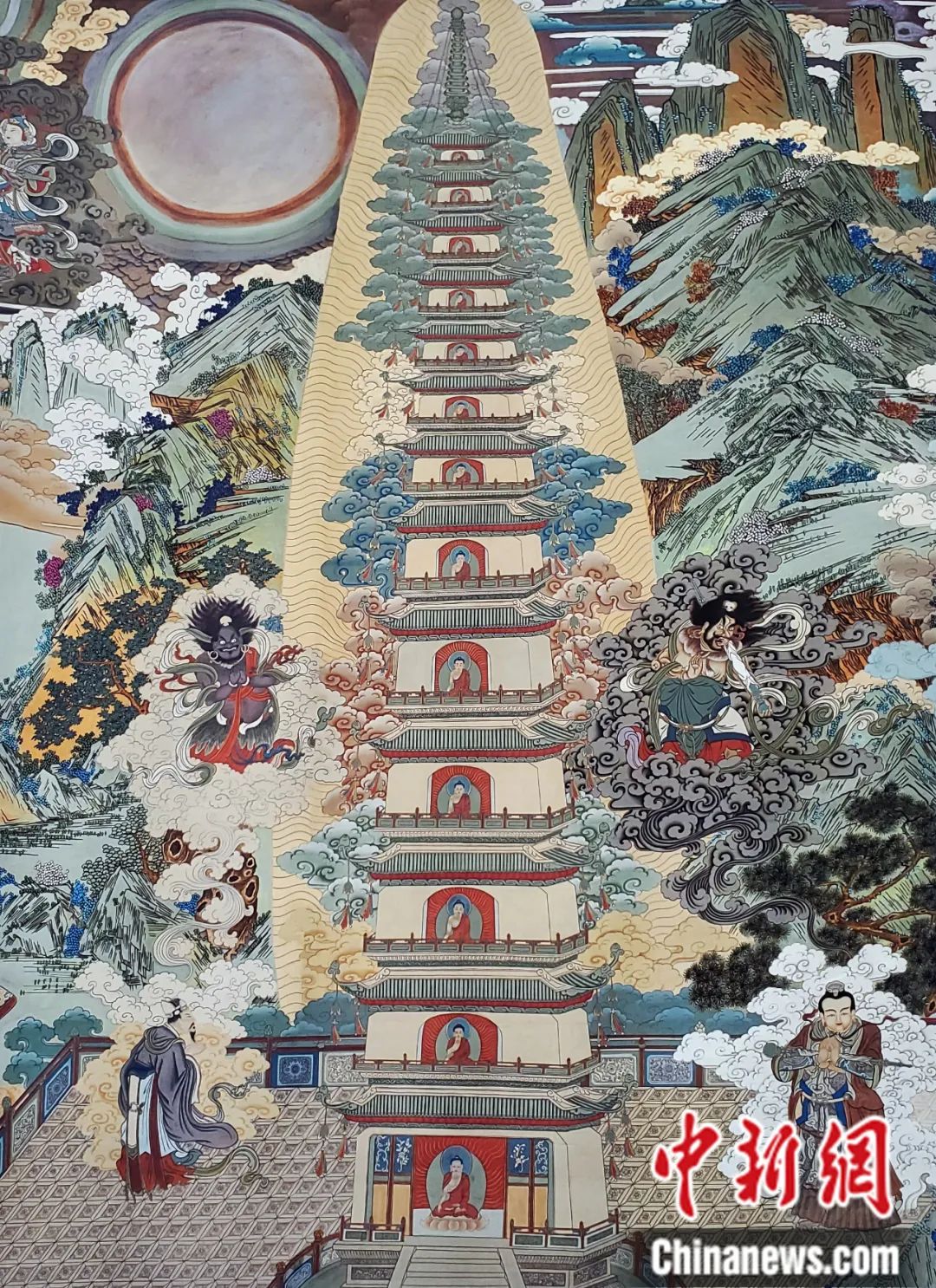 臨摹、補(bǔ)繪的青海瞿曇寺壁畫。受訪者 供圖