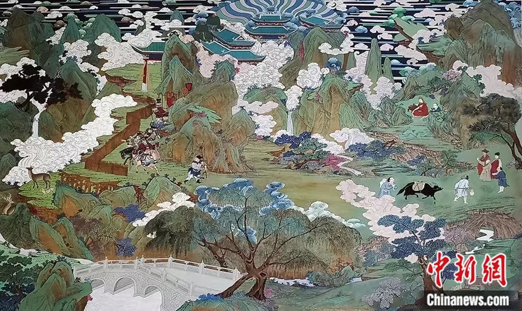 臨摹、補(bǔ)繪的青海瞿曇寺壁畫。受訪者 供圖